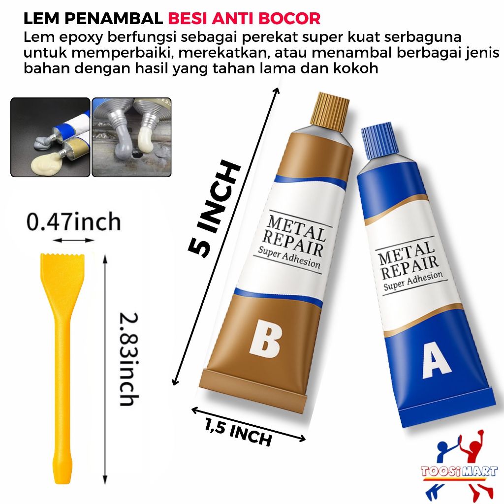 Jual Lem Epoxy AB Lem Campur Lem Besi Radiator Penambal Anti Bocor Lem ...