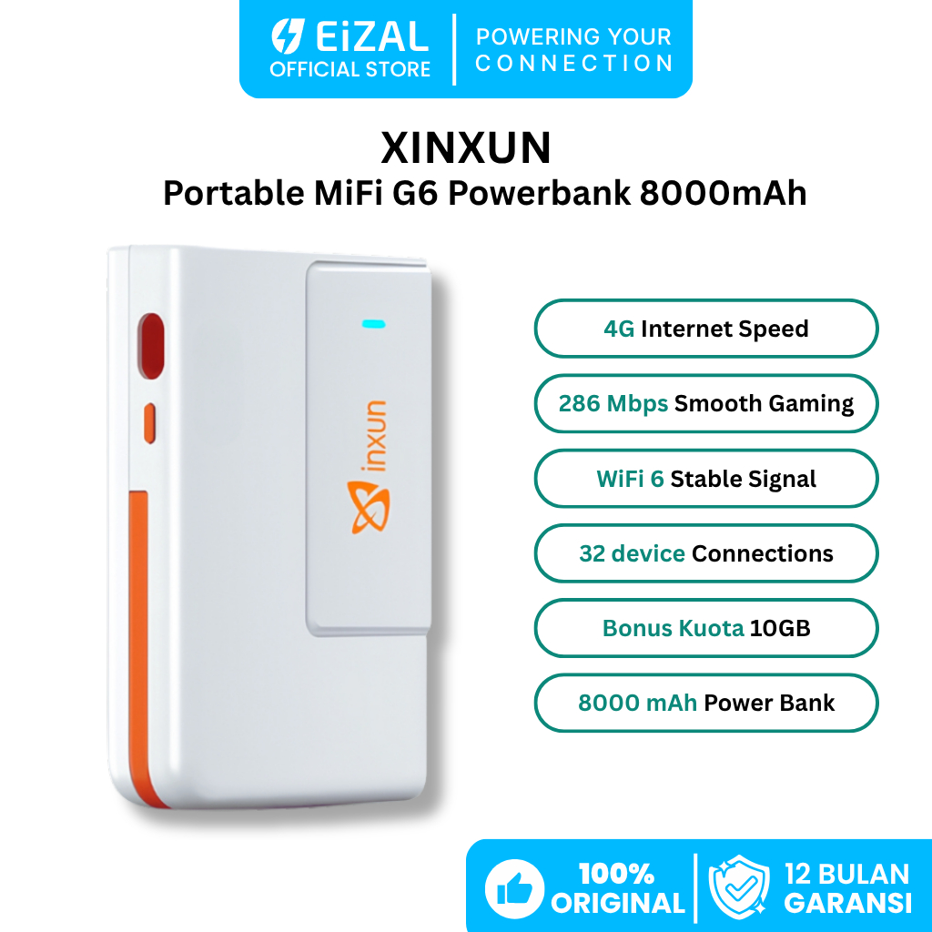 Jual EiZAL x XINXUN Mifi Modem Powerbank Wireless 4G LTE 8000mAh Mifi ...