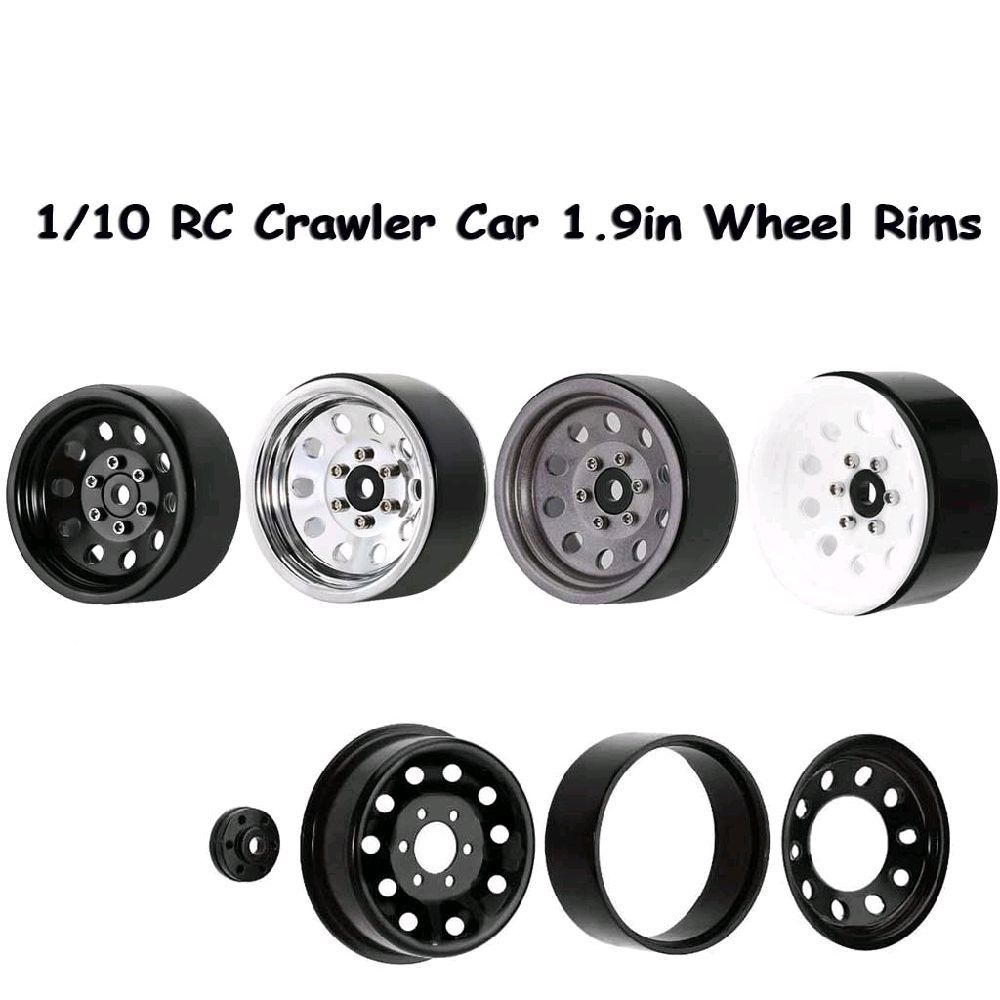 ZuoLan Lot de 4 anneaux de jante en alliage d'aluminium 2.2 RC Beadlock pour 1/10th RC Crawler Auto Axial Wraith (argenté