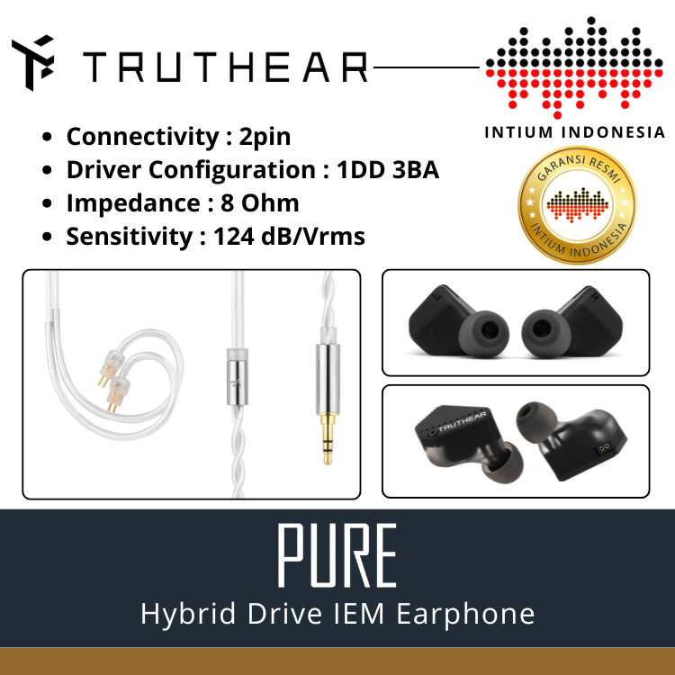 Jual Truthear Pure Hybrid Driver 1DD + 3 BA In Ear Monitor Earphone ...