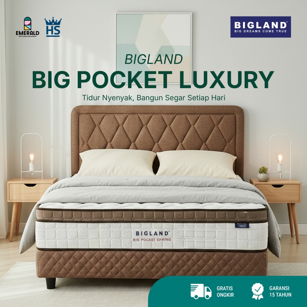 Jual Spring Bed Bigland Big Pocket Luxury - Kasur Premium 3 Zona, Busa ...