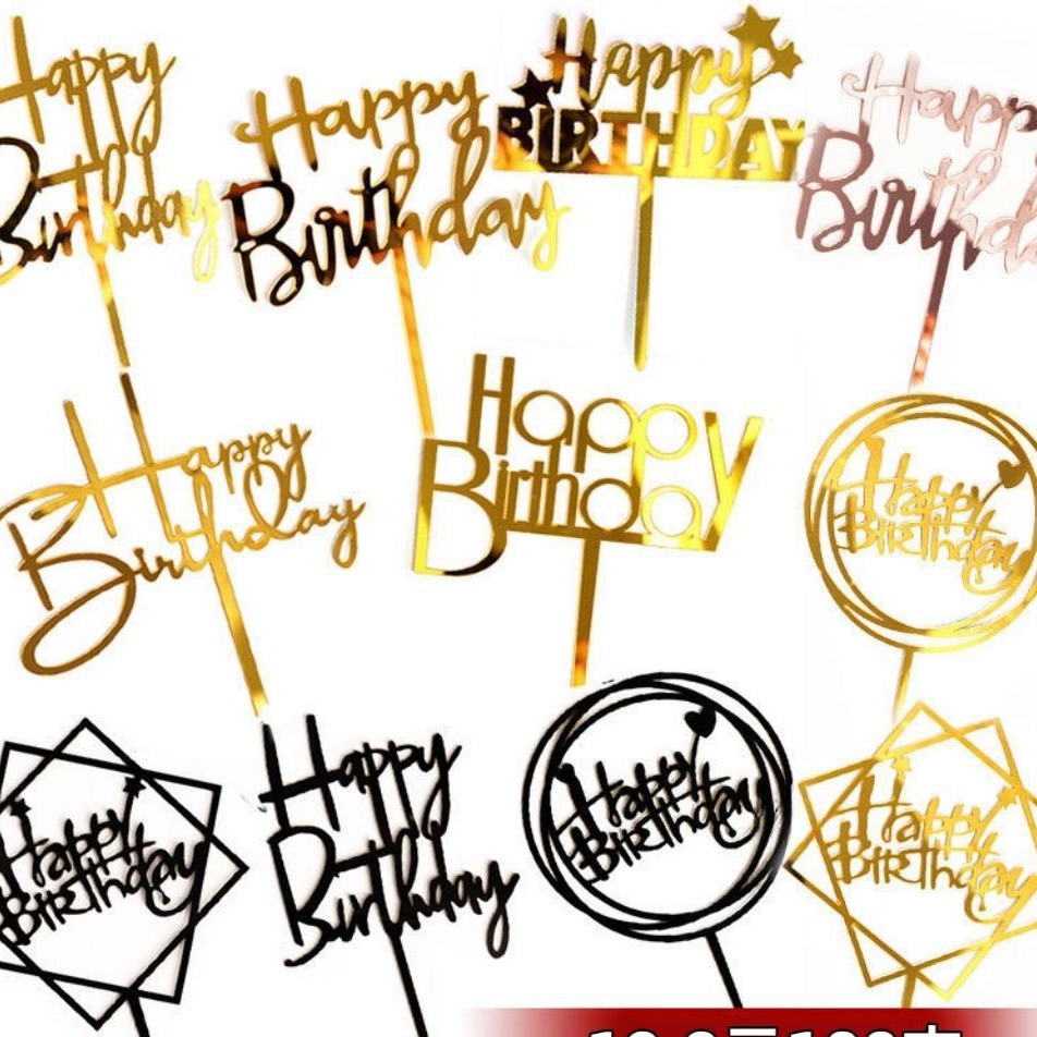 Jual CAKE TOPPER ACRYLIC ISI TOPPER HAPPY BIRTHDAY UNTUK HIASAN KUE ...