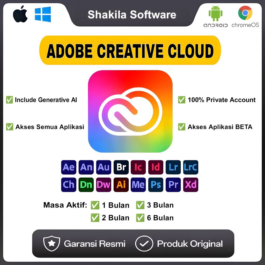 Jual Original Resmi 100% Adobe Creative Cloud All Aplikasi + 100GB ...