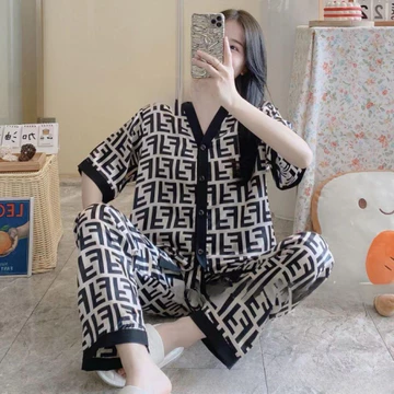 YapLie VLECA01 Baju Tidur Piyama Satin Premium Bahan Lembut Halus Cantik Cocok Seharian