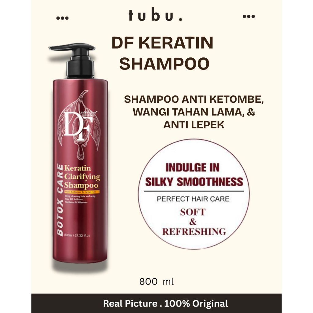 Jual DF Keratin Shampoo - Shampoo Rambut Rusak Kering Kusut Import 100% ...