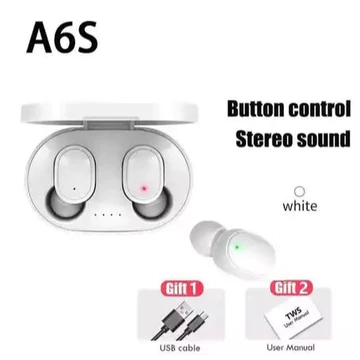 Headset Bluetooth 5.2 A6s TWS Portable Handsfree BT Wireless Hf Sport In Earphone