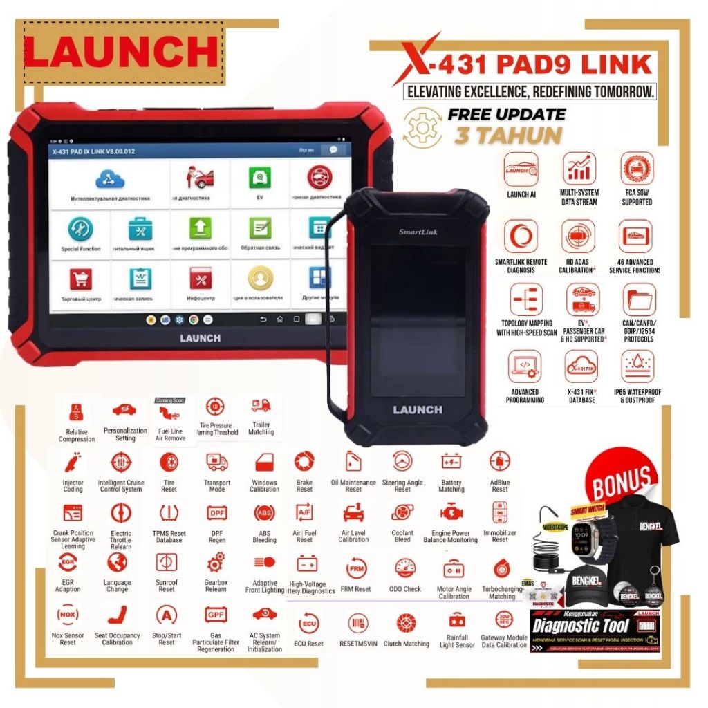Jual Launch X431 PAD 9 IX Link Scanner Mobil Flagship Smartlink ...