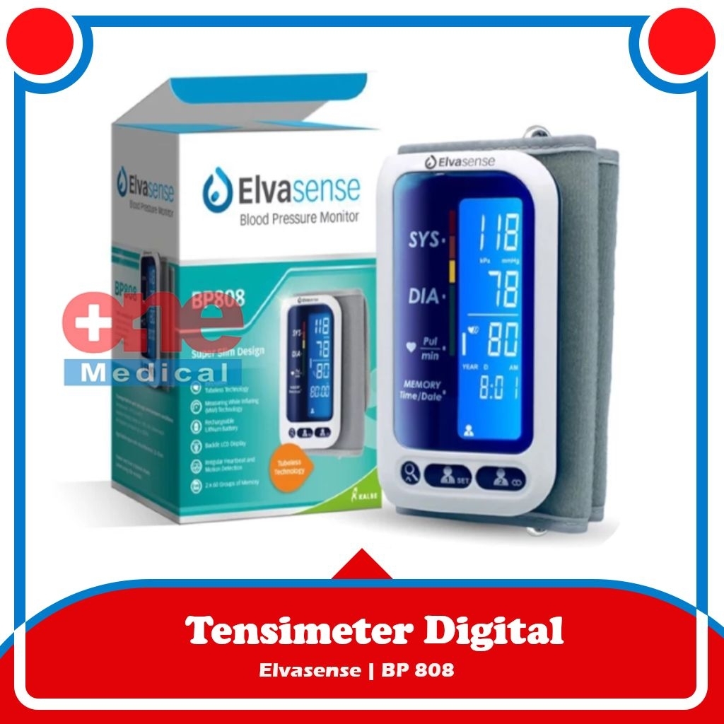 Jual Tensimeter Digital Lengan Atas Elvasense BP-808 + Charger Adaptor