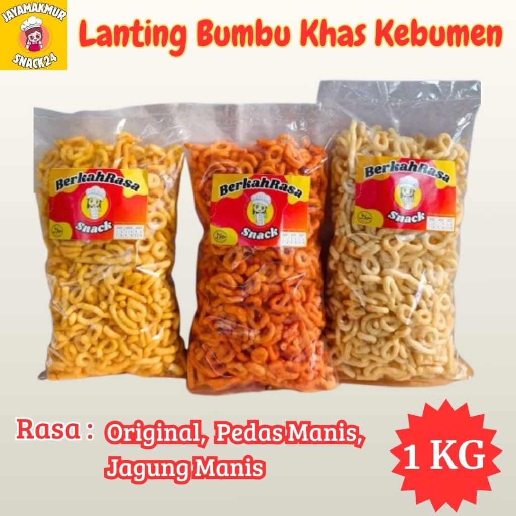 Jual Lanting bumbu khas kebumen aneka rasa 1 kg / lanting singkong ...