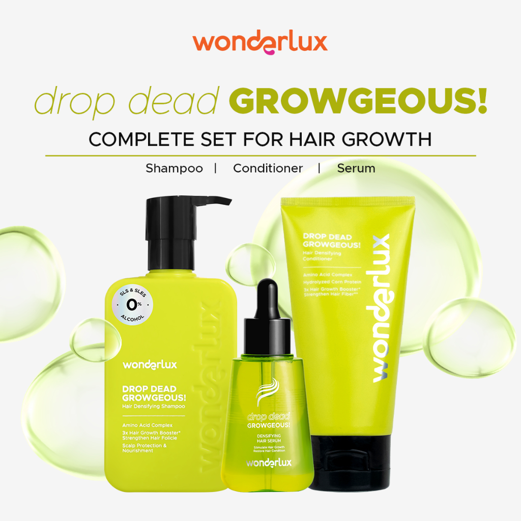 Jual [Complete Set Hair Growth] Wonderlux Drop Dead Growgeous! Shampoo ...