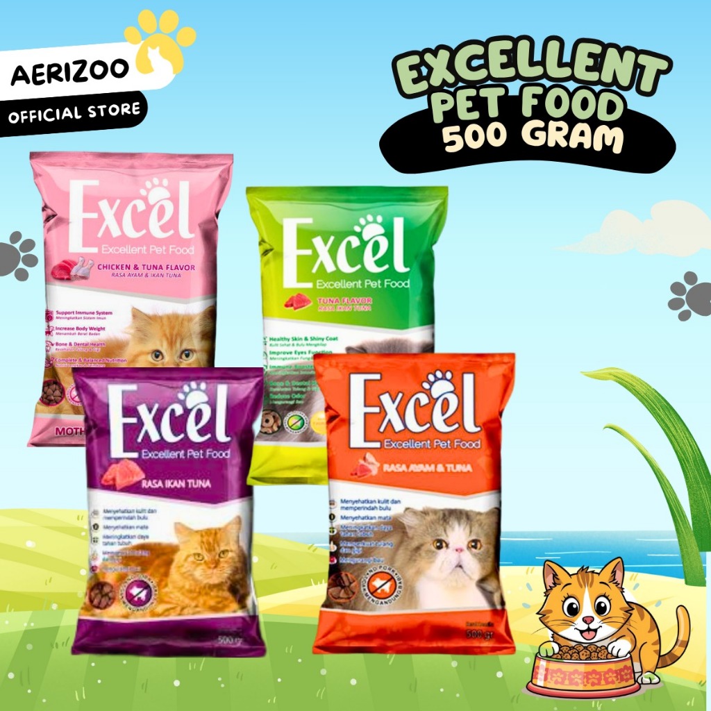 Jual Excel Pakan Kucing Excellent Cat Food Dry 500gram Makanan Kucing ...