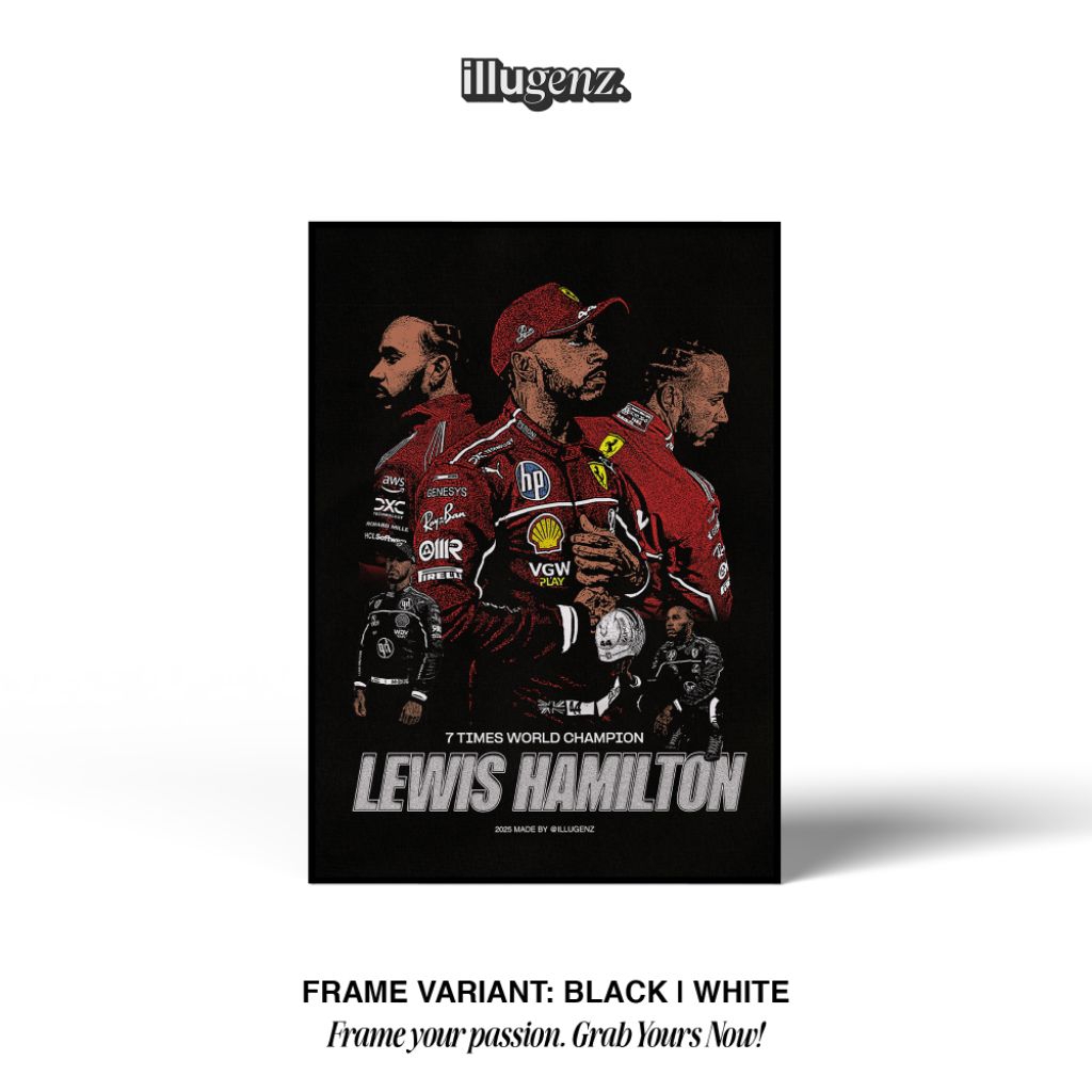 Jual Poster Frame Block F1 Lewis Hamilton Original design by Illugenz ...