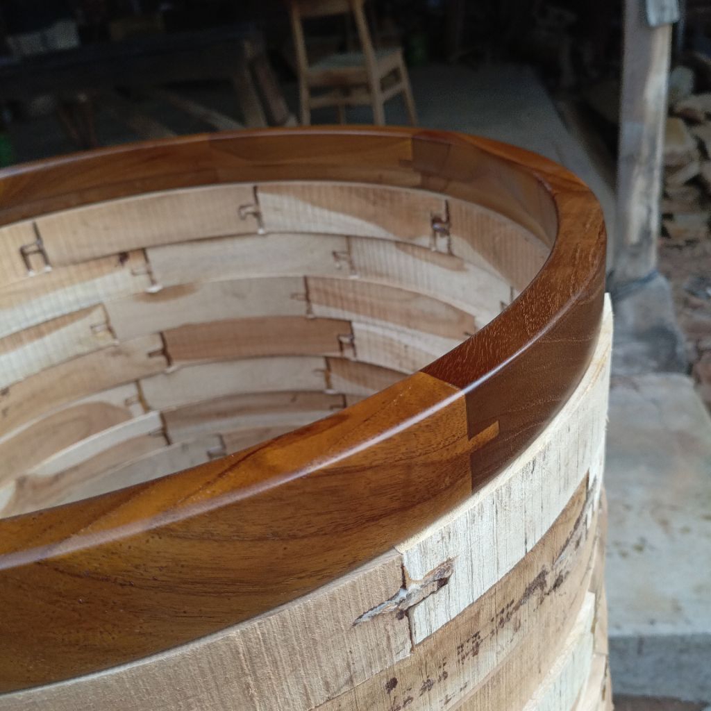 Jual [FRAME ONLY] Frame cermin dinding kayu bulat diameter 90-100cm ...