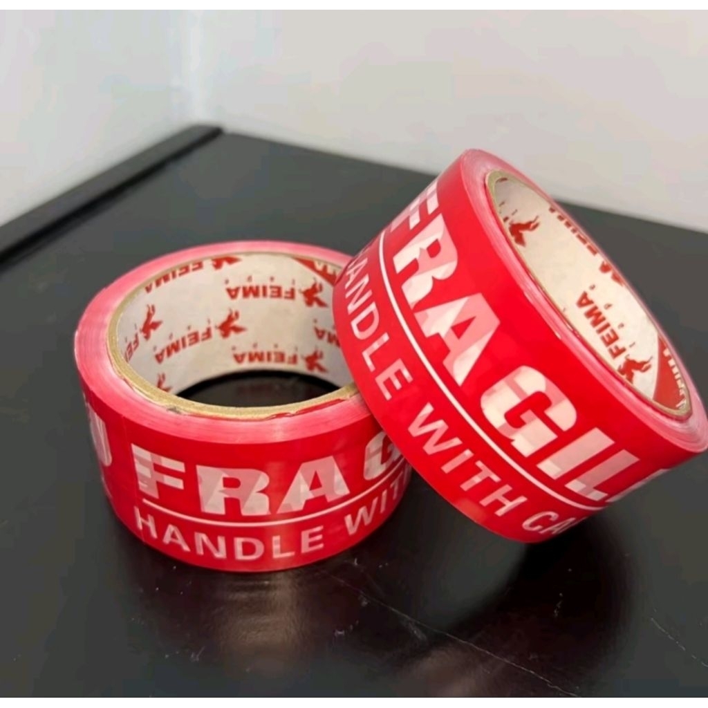 Jual Lakban Fragile 48 mm x 100 Yard Packing Tape Merah & Putih (1PCS ...