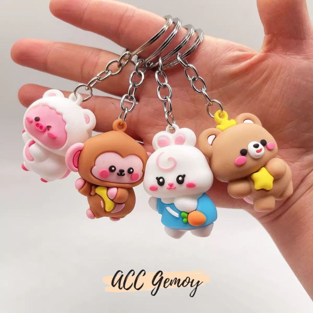 Jual ACC GEMOY - Gantungan kunci Animal Babi Monyet Kelinci Beruang ...