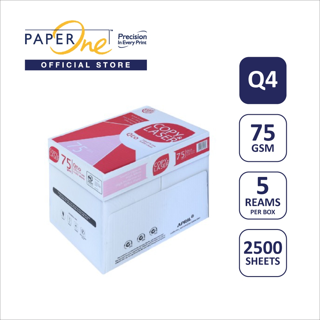 Copy & Laser  Kertas Q4 75gr Copier 1 Box (2500 lembar) Kertas HVS
