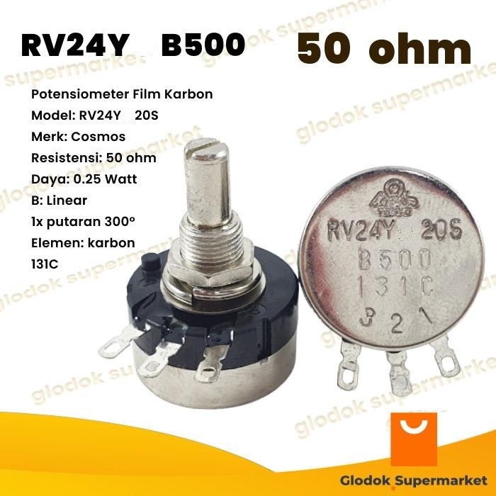Jual Potensio Cosmos RV24 50 ohm RV24YN 20S B500 | Shopee Indonesia