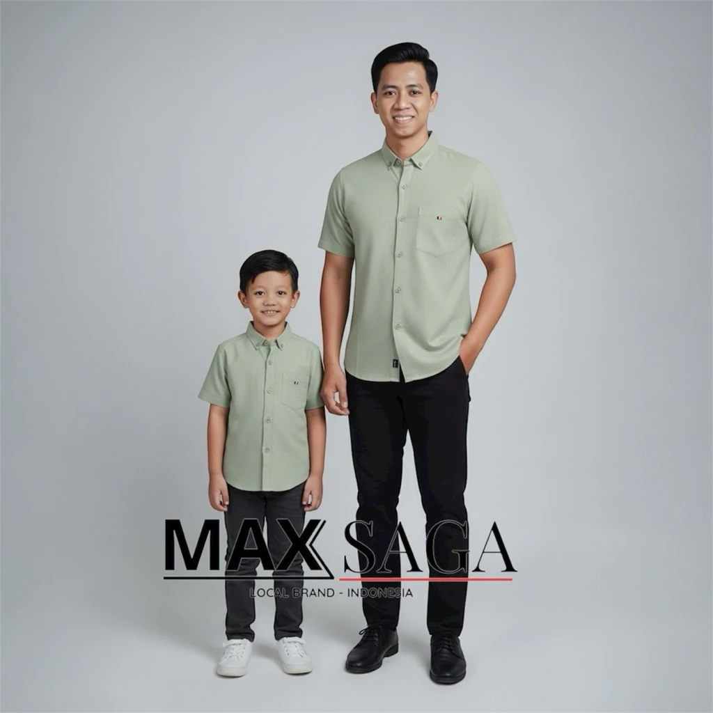 Kemeja Pria Dewasa dan Anak Couple Bahan Katun