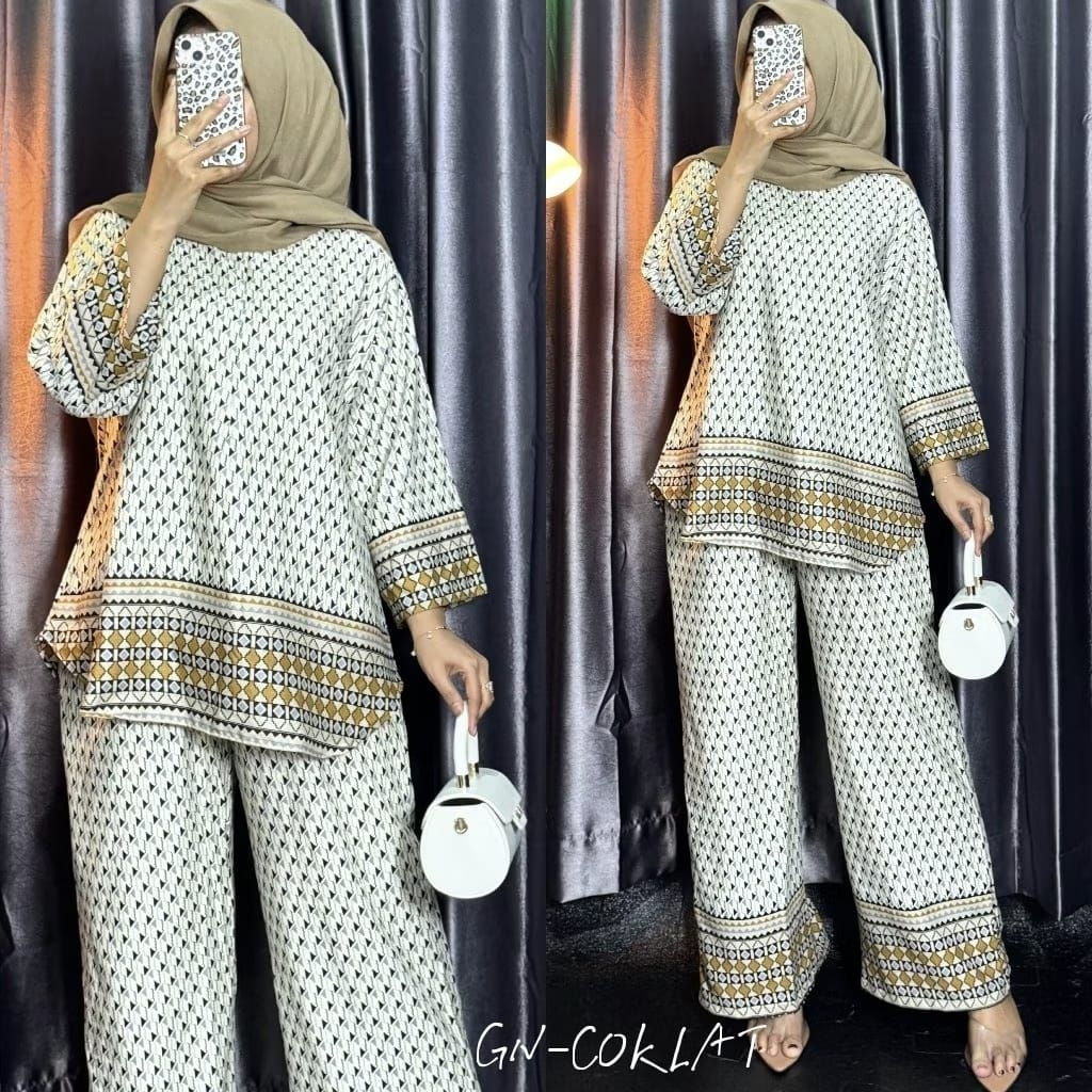 Setelan Celana One Set Rayon Premium Wanita Teebaru Jumbo - foto 5