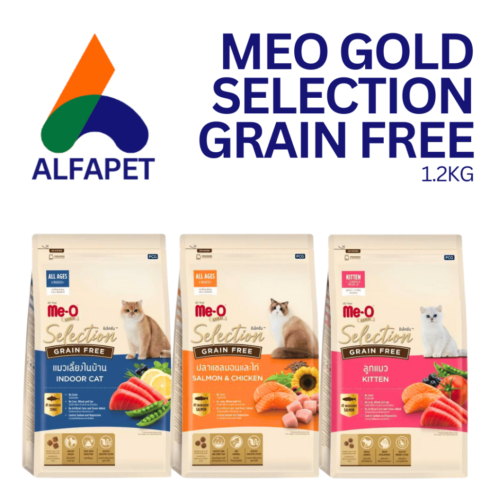 Jual Meo Gold Selection Grain Free 1.2Kg – Makanan Kucing Premium Me-O ...