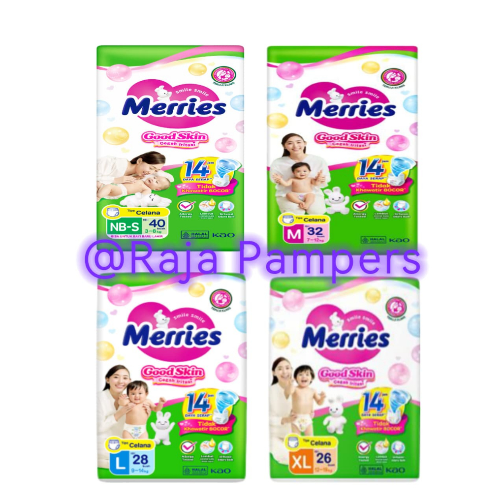 Jual merries good skin pants nb-s40, m32, l28, xl26 popok bayi | Shopee ...