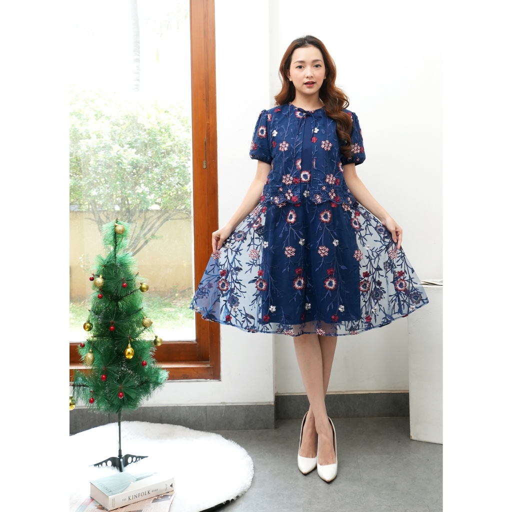 Jual K086 Dress Tile Rompi Korean Style / Baju Kondangan Wanita ...
