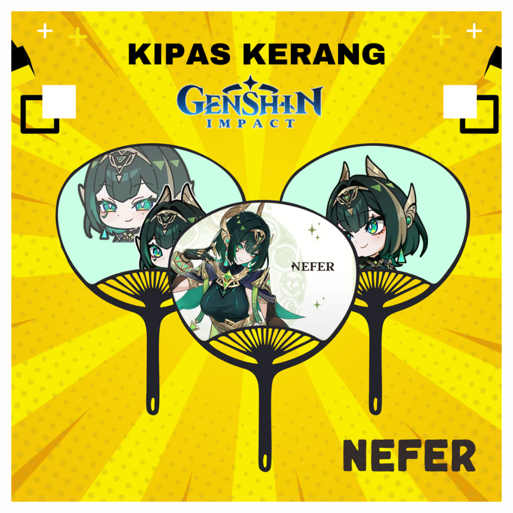 Jual Kipas Kerang Nefer Genshin Impact | Kipas Jepang Karakter Nefer ...