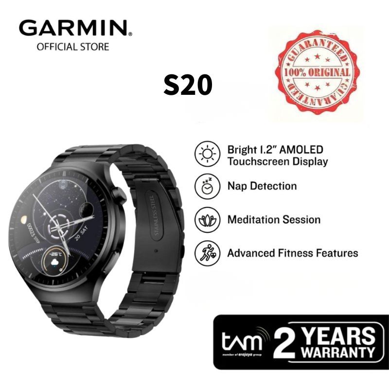 Jual [100% Asli] Garmin Smart Watch S20 Smart Class Watch AMOLED AMOLED ...