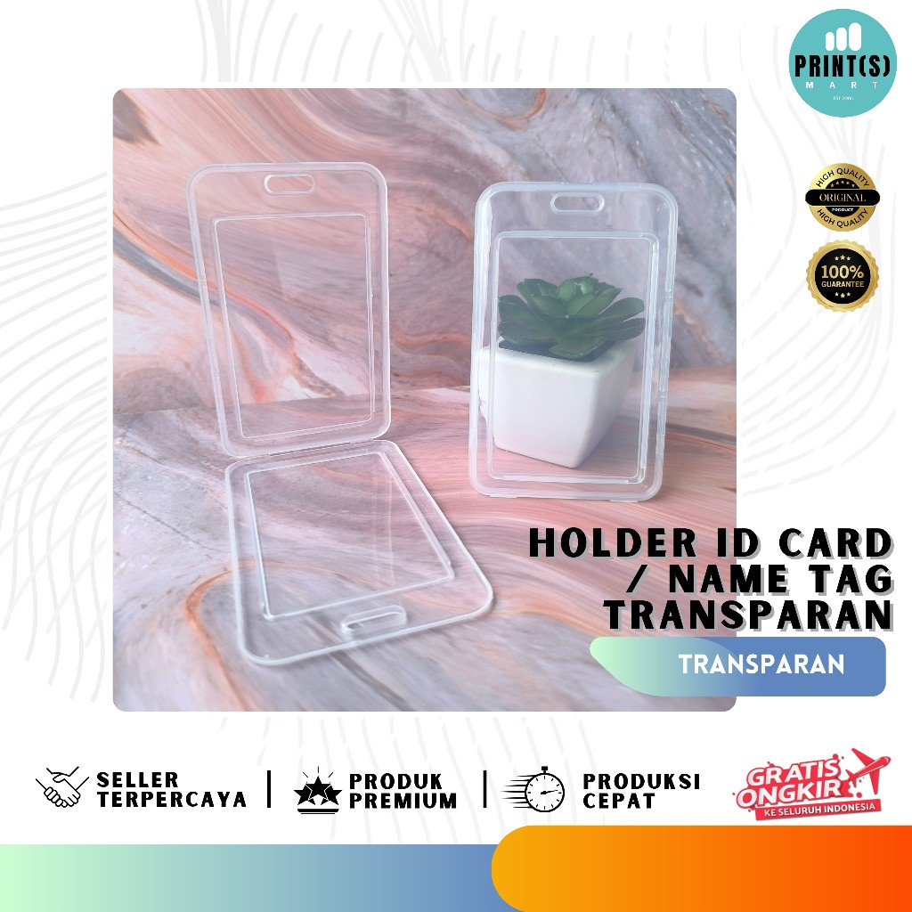 Jual Casing Holder ID Card Etoll Emoney Nametag 2 sisi Transparan ...
