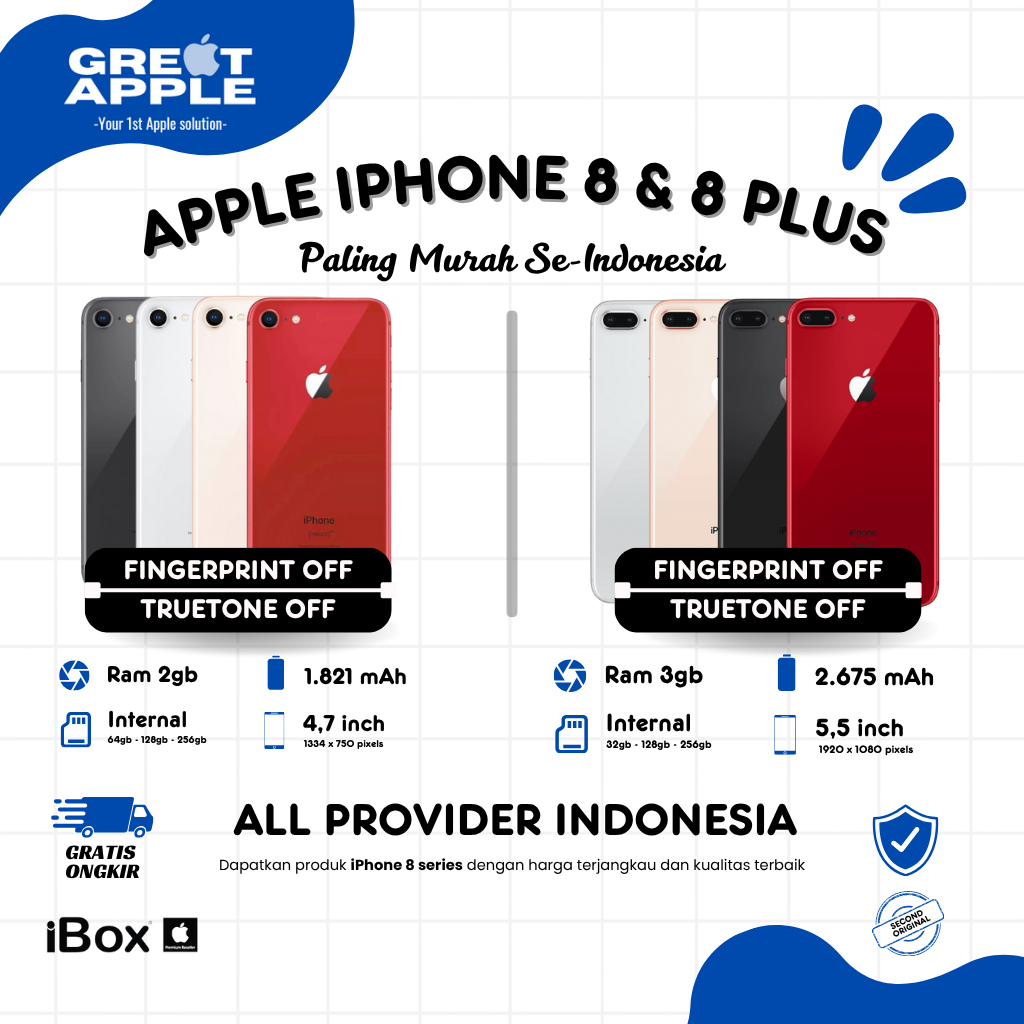 Jual GG - IP 8 | IP 8 Plus 64/256GB Second Mulus Fullset Murah | Shopee ...