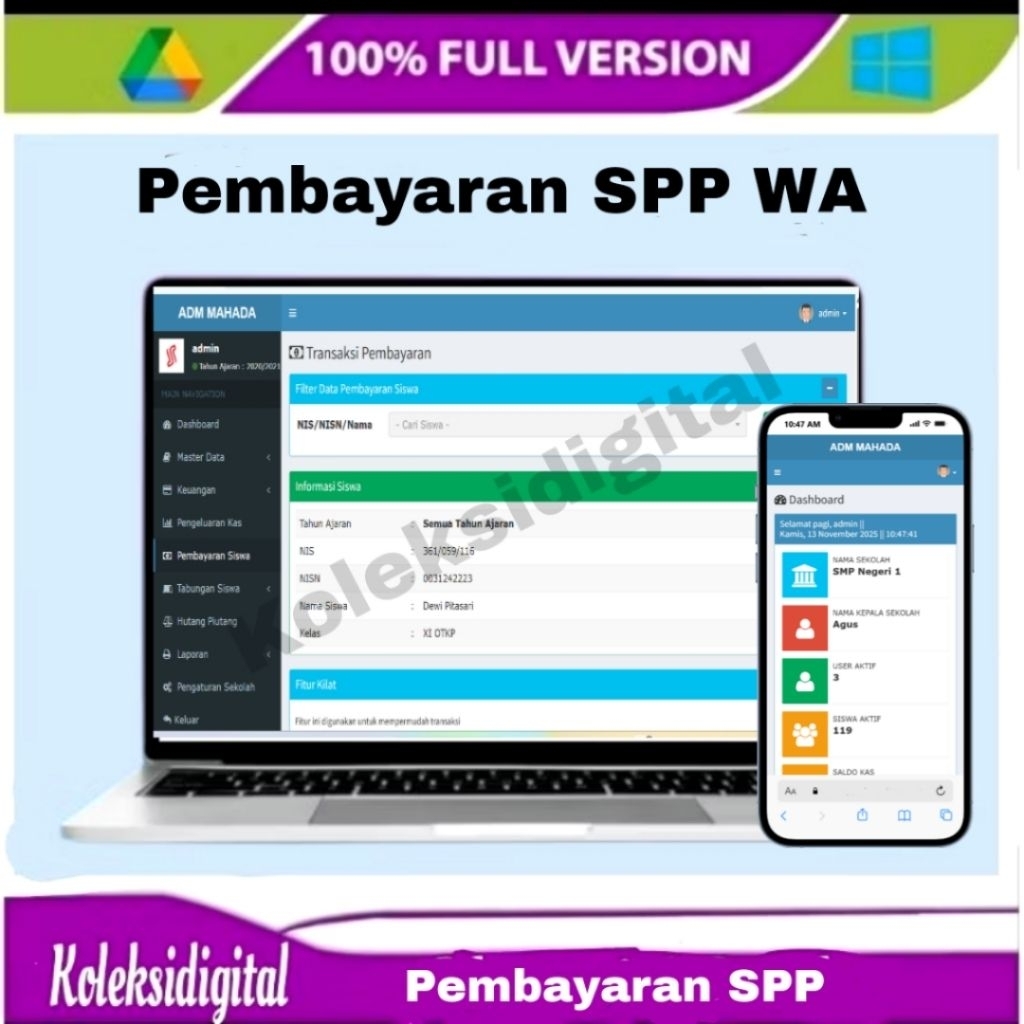 Jual Source Code Pembayaran SPP Bisa transfer, Tabung, Iuran Lengkap ...
