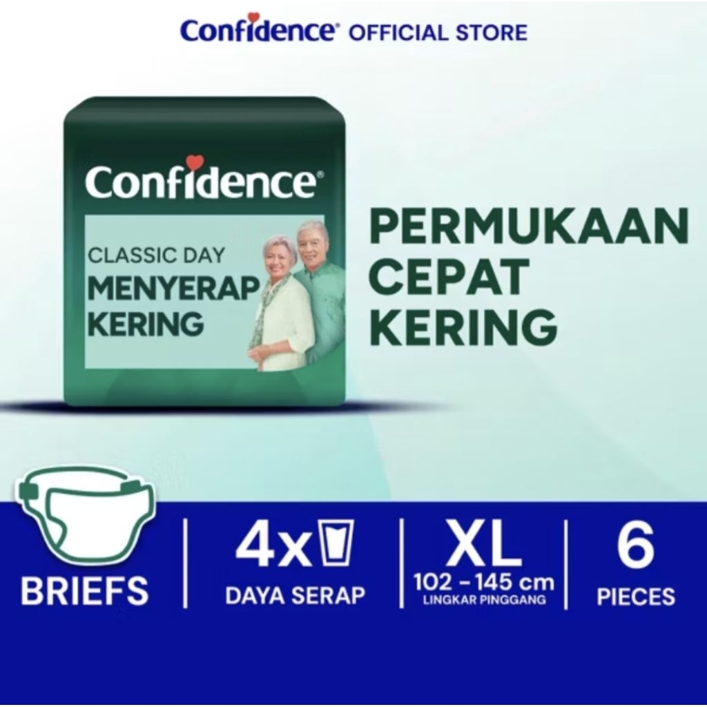 Pempes Confidence Classic Day M8, L7, XL6 Perekat Popok Dewasa Pempers Adult Diapers Lansia