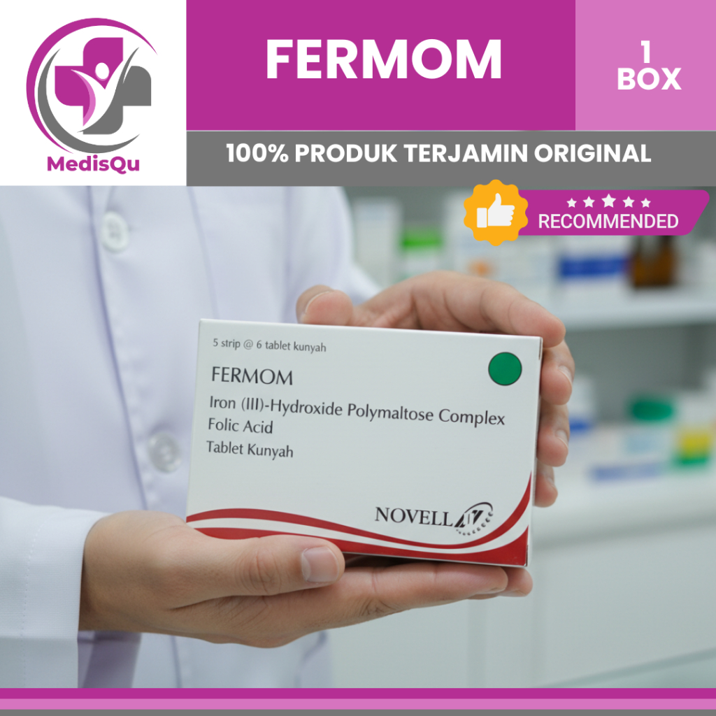 Jual FERMOM TABLET KUNYAH I 30 TABLET OBAT PENAMBAH DARAH AKTIF ATAU ...