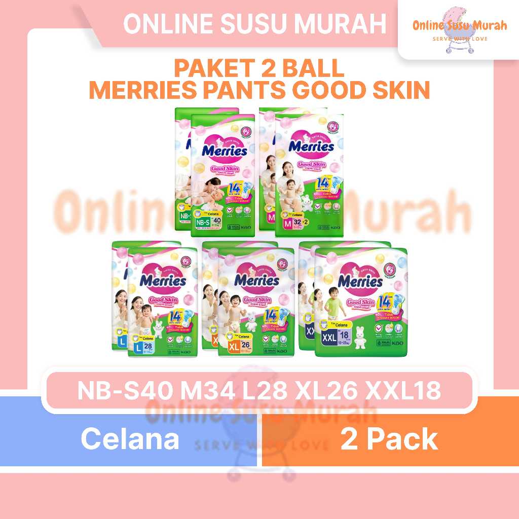 Jual MERRIES PANTS GOOD SKIN PAKET 2 BALL PANTS M32 L28 XL26 XXL18 TAPE ...