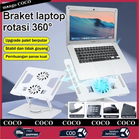 Laptop Stand 360° Rotatable Bisa Dilipat Portable Double Stand Mount Meja Aluminium GT