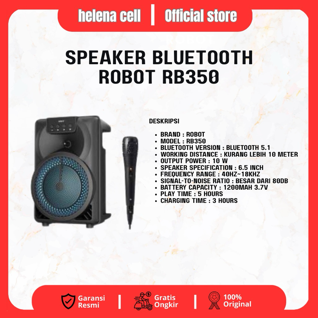 Jual SPEAKER KARAOKE ROBOT RB350 BLACK | Shopee Indonesia