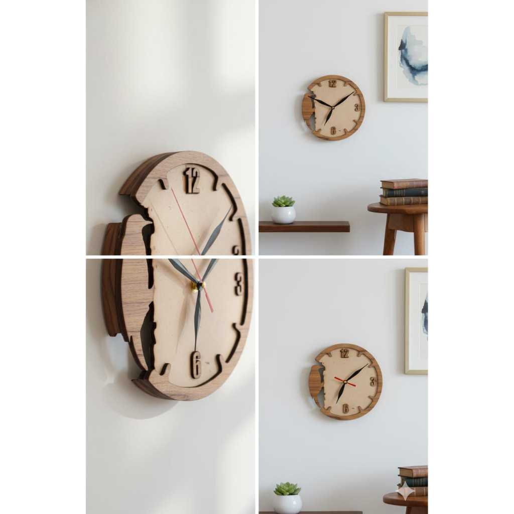 Jual Jam Dinding Analog Estetik Laser Cut Minimalis - Bahan MDF 3mm ...
