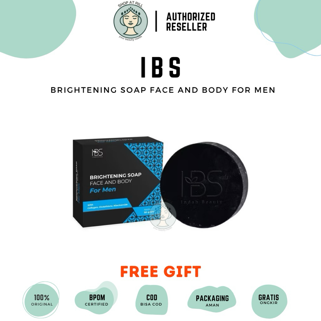 glutathione for ibs IBS Facial Wash For Men With Glutathione Sabun Muka Cowok 50gr ( 50gr x 1pc  hitam )