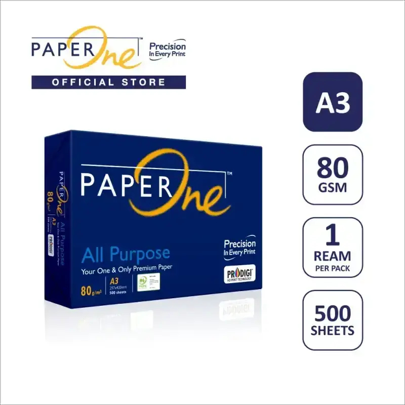 Jual Kertas A3 80gr PaperOne All Purpose 1 Rim (500 lembar) Kertas HVS ...