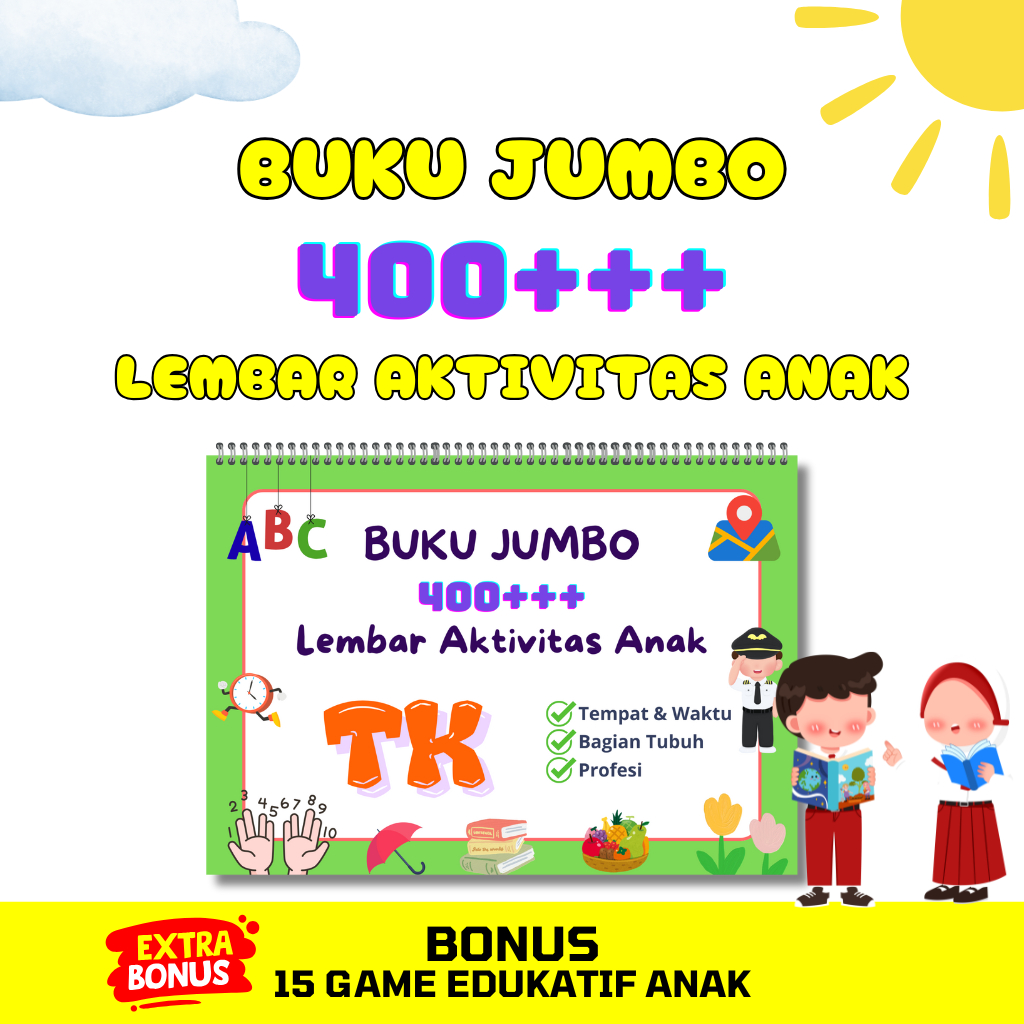 Jual Printable Worksheet Anak Buku Jumbo – 400+ Lembar Aktivitas ...