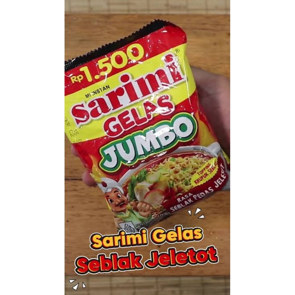 Jual SARGEL. Sarimi Gelas Jumbo (Seblak Pedas Jeletot) 40g x 10 bungkus ...