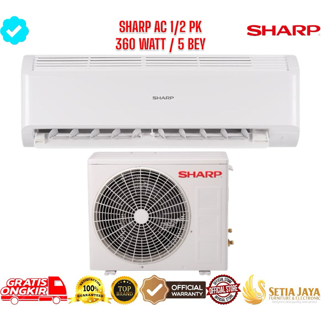 Jual SHARP AC 1/2 PK AHA5BEY + PASANG & BAHAN / SHARP AHA5BEY AC 1/2 PK ...