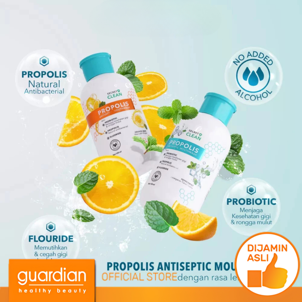 Jual Secret Clean Propolis Antiseptic Mouthwash Sachet 6x10ml | Shopee ...