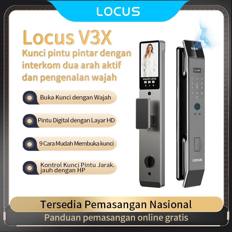 Jual Locus V3X Fitur Pengenalan Wajah Smart Door Lock, Pemantauan ...