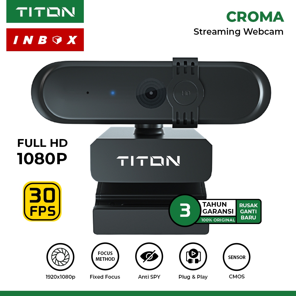 Jual TITON Croma ANTI SPY Webcam Full HD 1080P 30FPS Built in ...