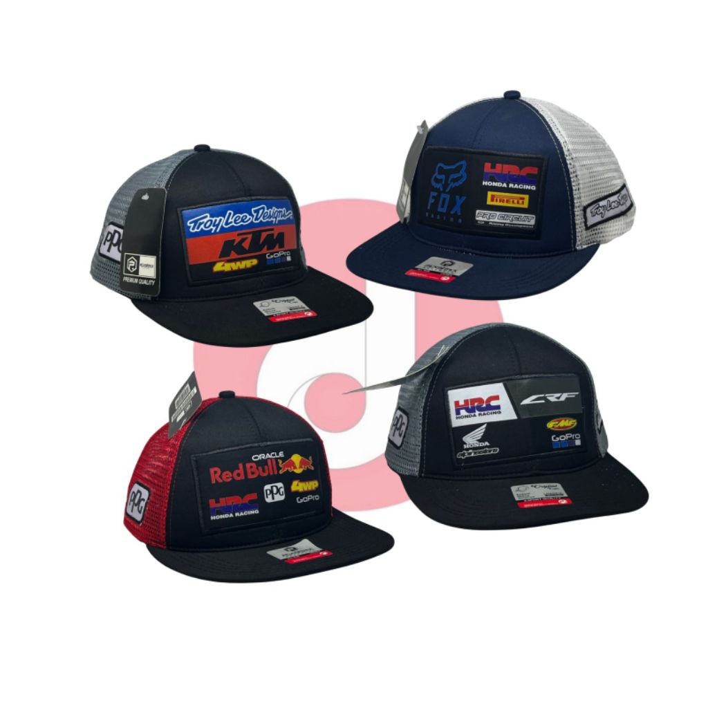 Jual Topi Trucker Racing Premium KTM HRC CRF FOX Red Bull | Snapback ...