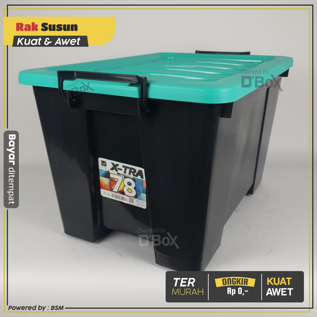 Jual Container Box Hitam CB 78 Liter Kotak Penyimpanan Serbaguna Wadah ...