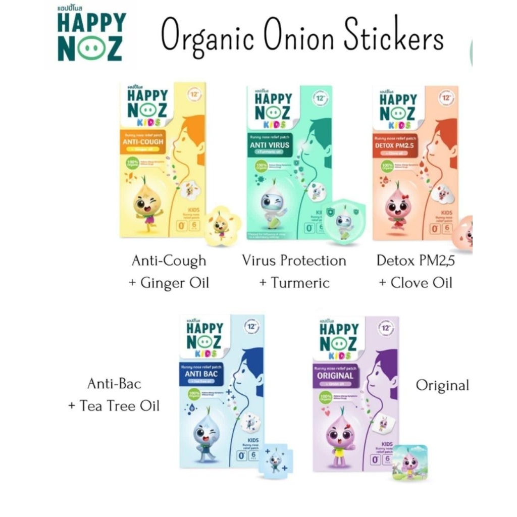 Jual Happy Noz Thailand ORIGINAL Kids Organic Onion Stickers Stiker ...