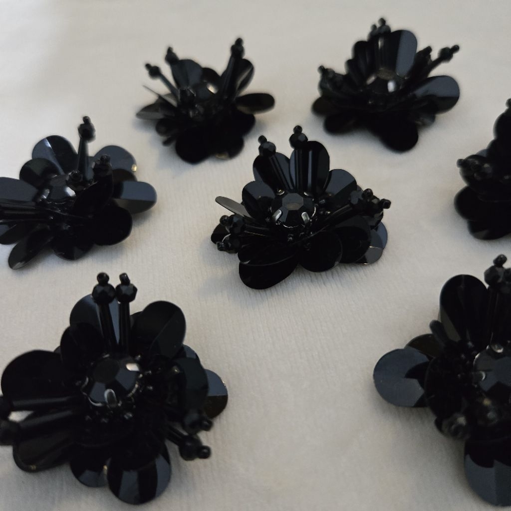 Jual PAYET RANGKAI BUNGA 3D HITAM TABUR KEBAYA ALLBLACK151 | Shopee ...