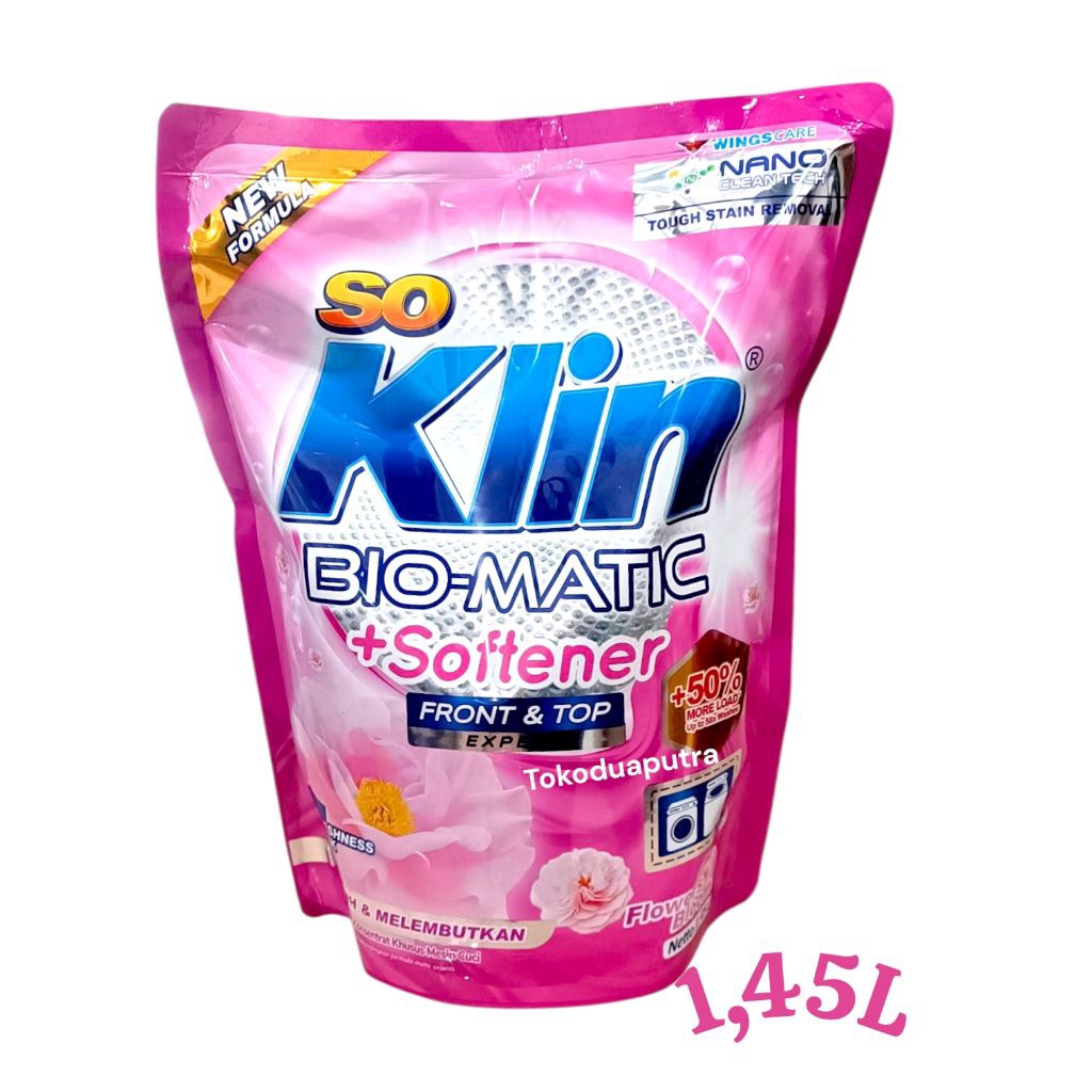Jual So Klin Biomatic + Softener Flowers Bloom bersih dan melembutkan 1 ...